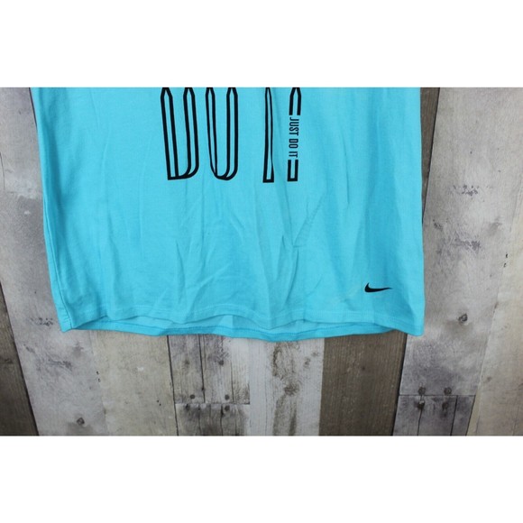 Nike Dri-Fit  Women's Athletic Cut Blue V-Neck Tee Medium "Just Do It" - Picture 5 of 10